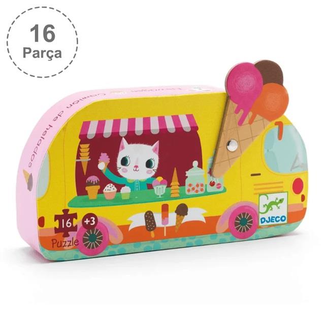 Djeco Dekoratif Puzzle 16 Parça - Ice Cream Truck