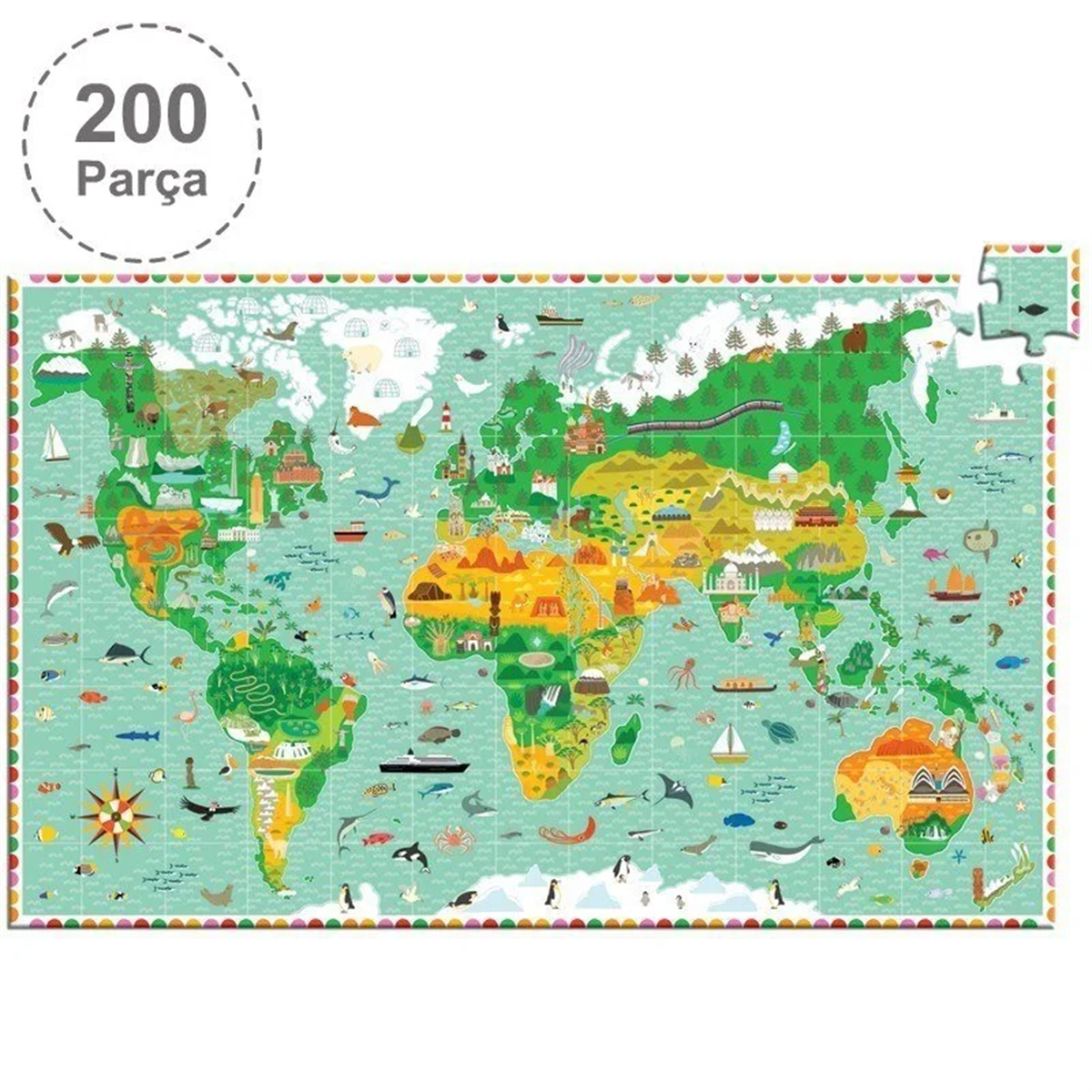Djeco Klasik Puzzle 200 Parça Around the World