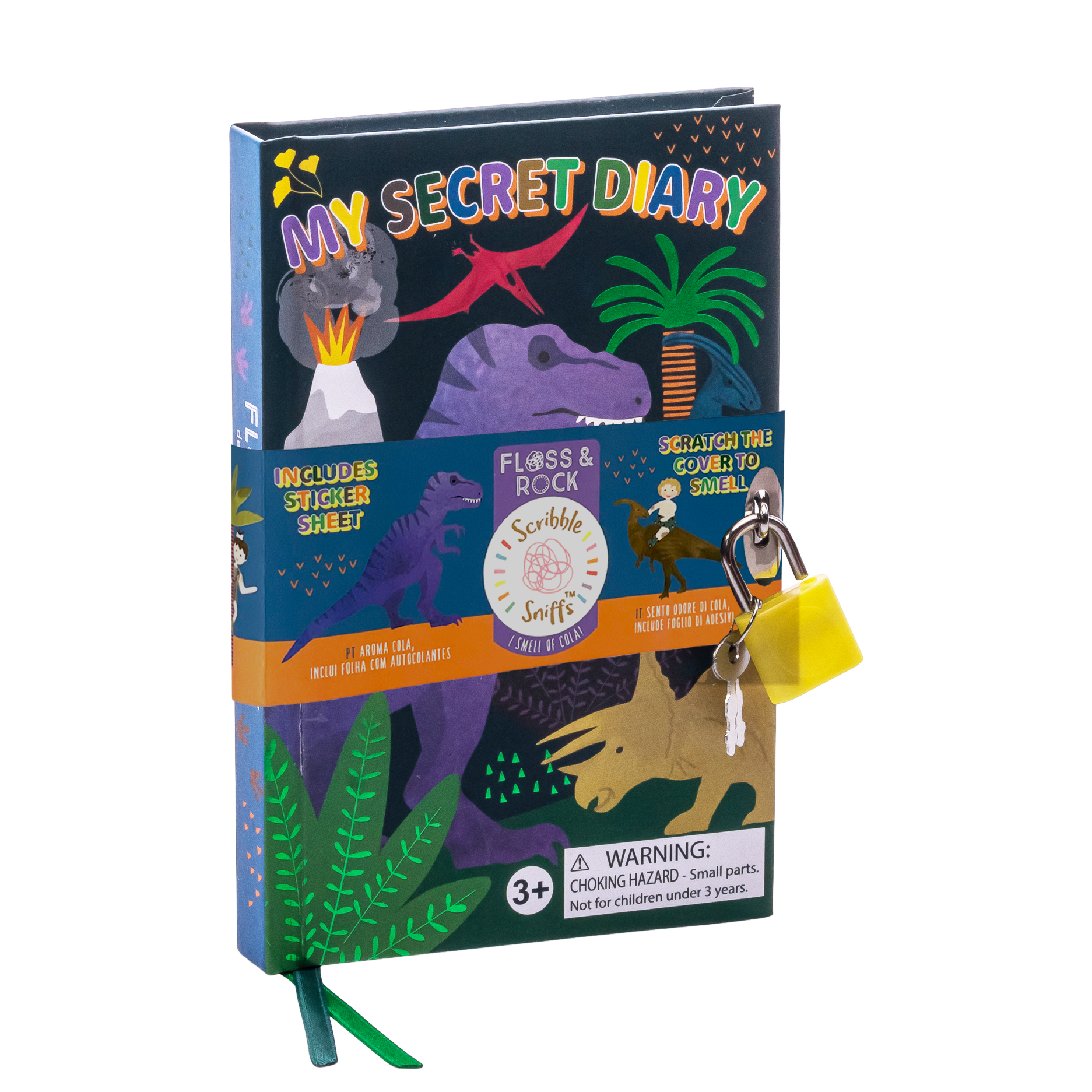 Floss & Rock Kokulu Kilitli Günlük - Dino - Dinozor