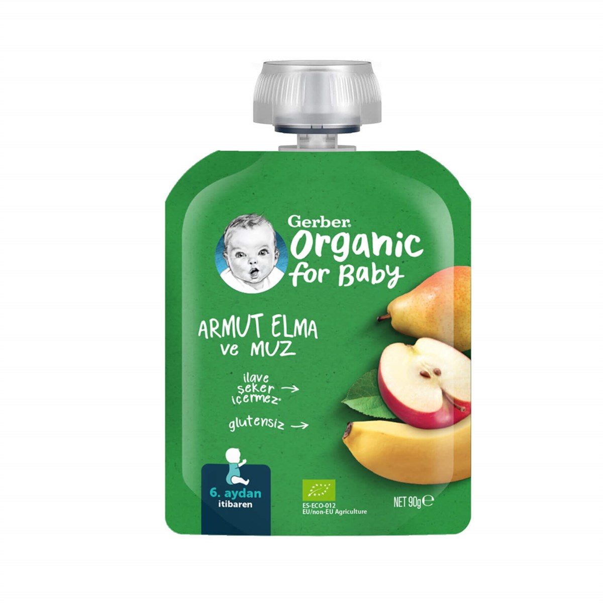 Gerber Organic Elmalı Muzlu Armut Püresi 90 gr