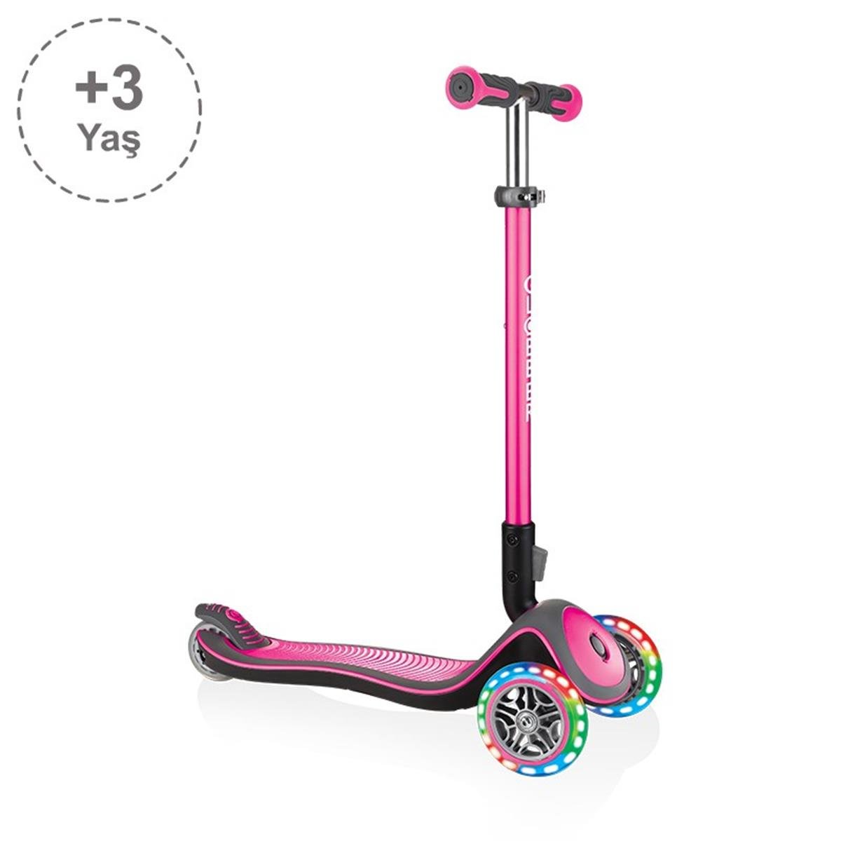 Globber Elite Deluxe Işıklı Scooter / Pembe