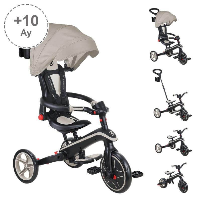 Globber Explorer 4 in 1 Katlanabilir Bisiklet - Koyu Bej