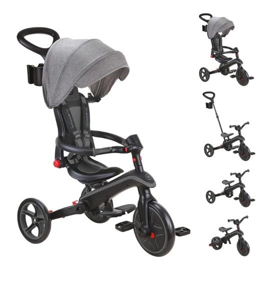 Globber Explorer 4in1 Katlanabilir Bisiklet - Siyah/Gri