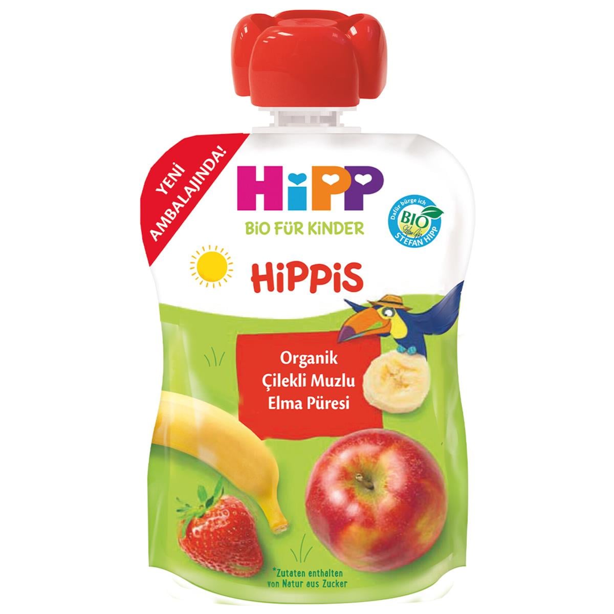 Hipp Organik Çilekli Muzlu Elma Püresi 100 gr