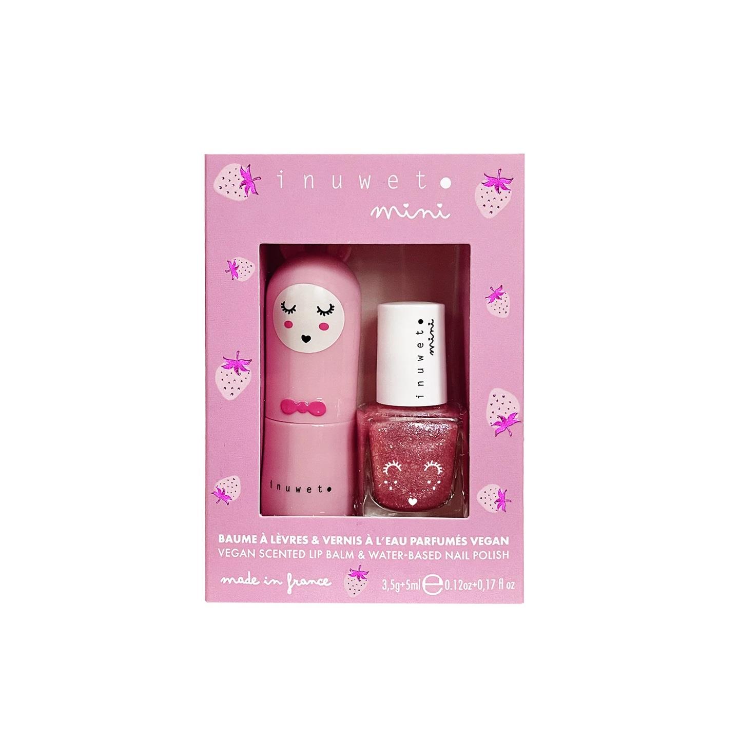 Inuwet Duo Strawberry Lipbalm Set / Lipbalm ve Oje Seti - Çilek