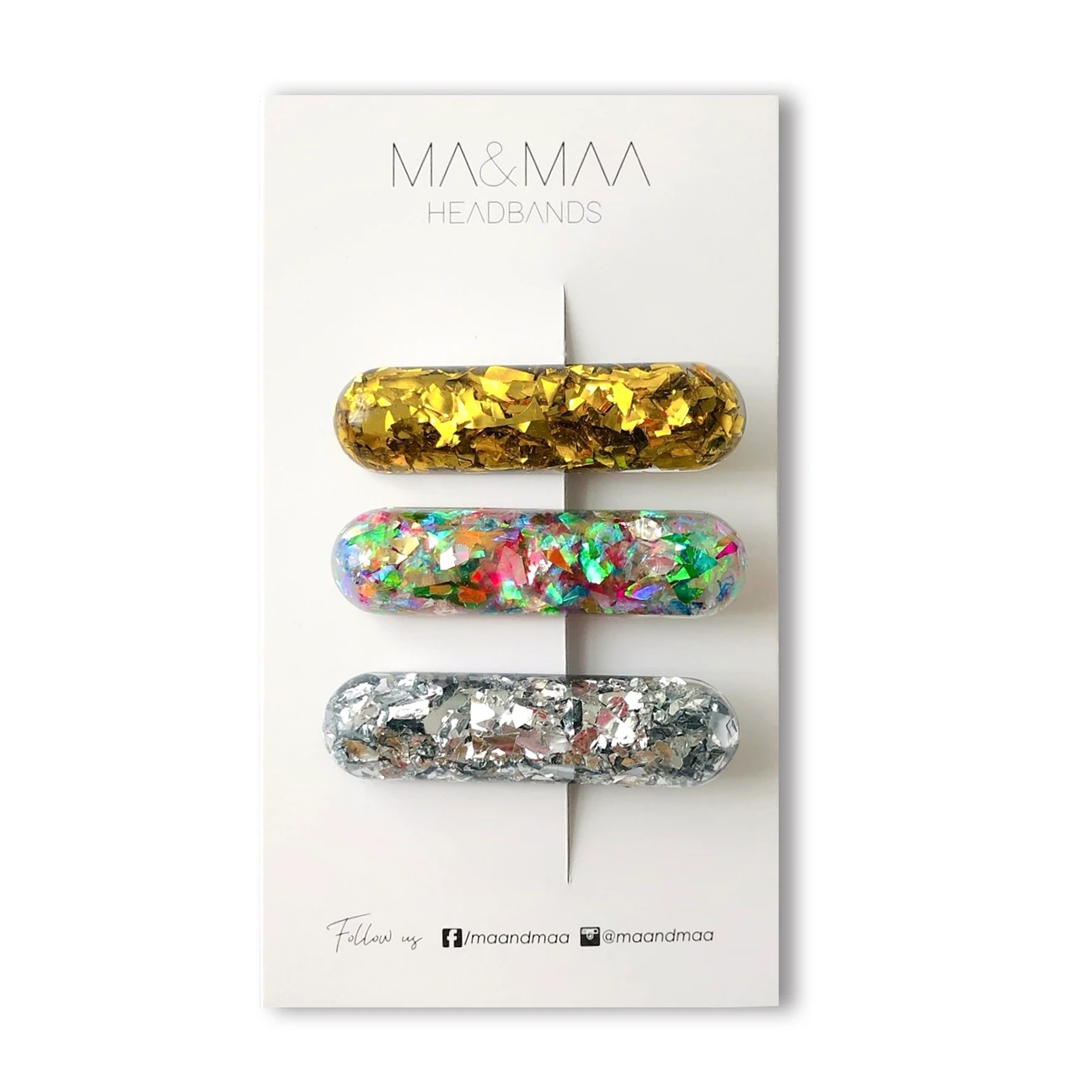 MA&MAA Glitter Space Üçlü Kapsül Toka Seti