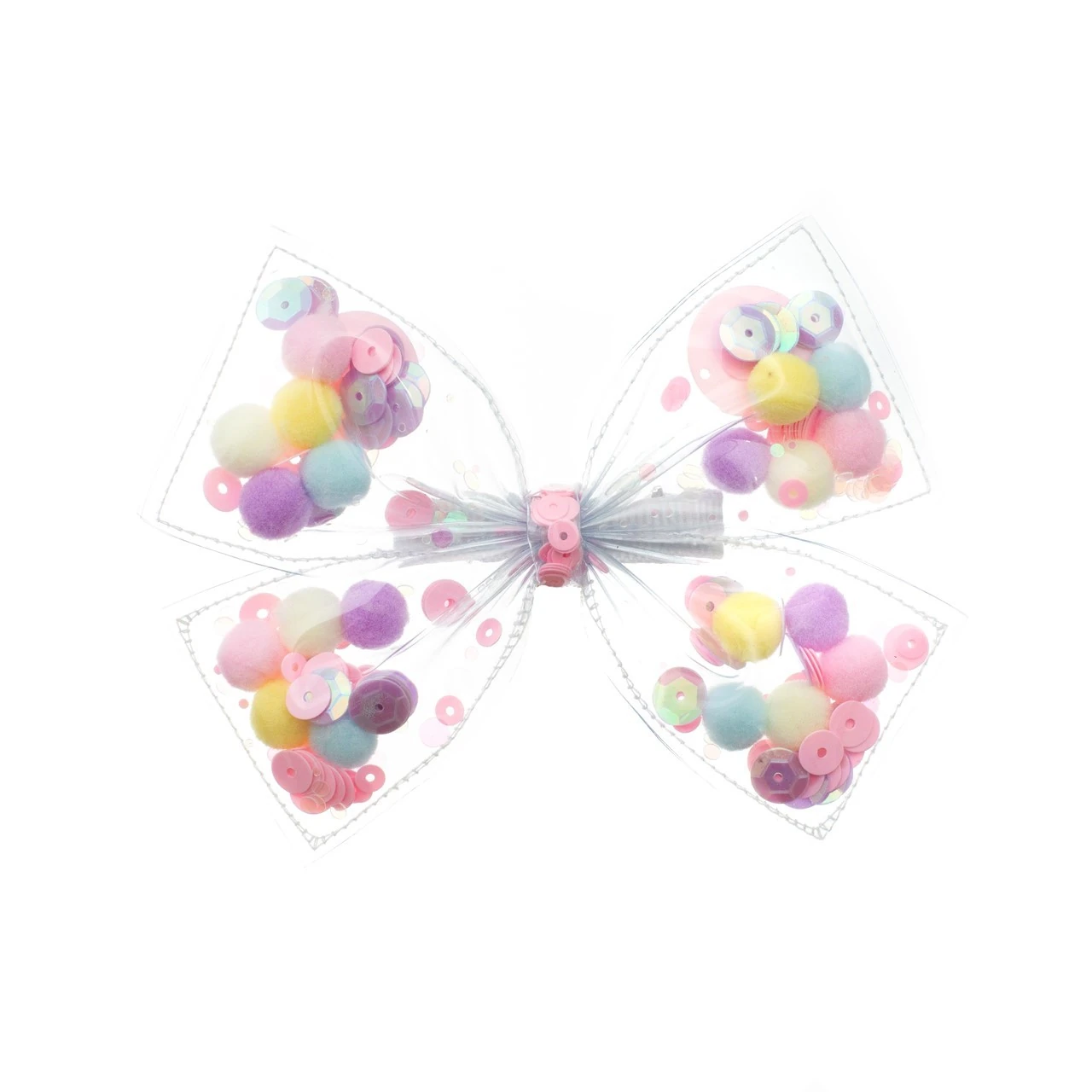 MA&MAA Pompoms Midi Şeffaf Fiyonk Toka 