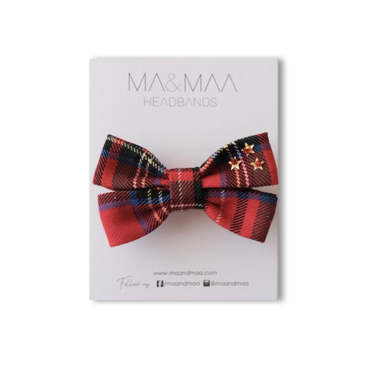 MA&MAA Shiny Red Plaid Mini Kitty Fiyonk