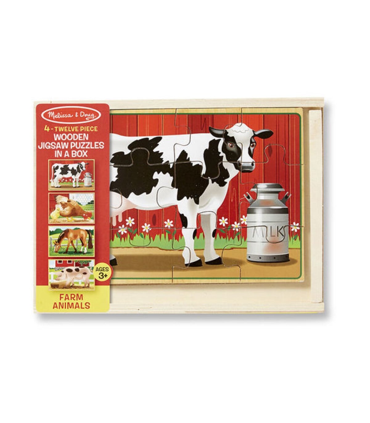 Melissa & Doug Ahşap 12x4 Yapboz Seti - Çiftlik Hayvanları