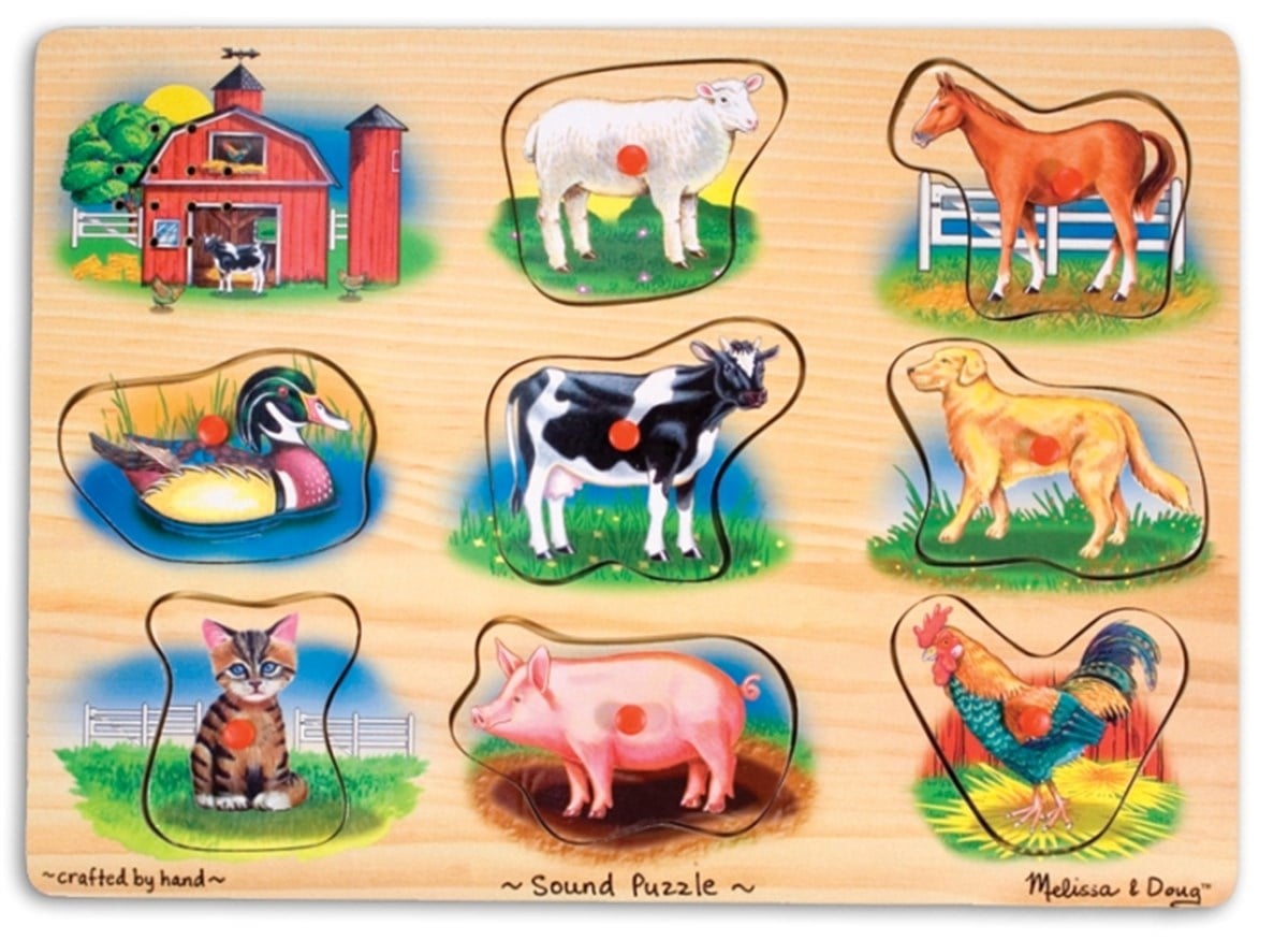 Melissa & Doug Ahşap Sesli Yapboz - Çiftlik Hayvanları