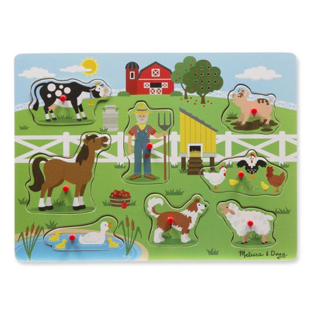 Melissa & Doug Ahşap Sesli Yapboz-Old MacDonald's Farm