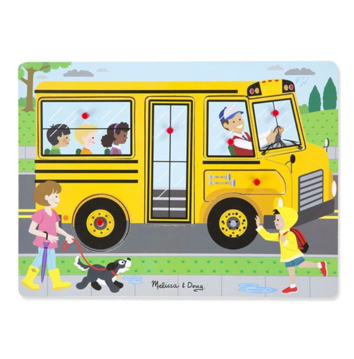 Melissa & Doug Ahşap Sesli Yapboz - The Wheels on the Bus
