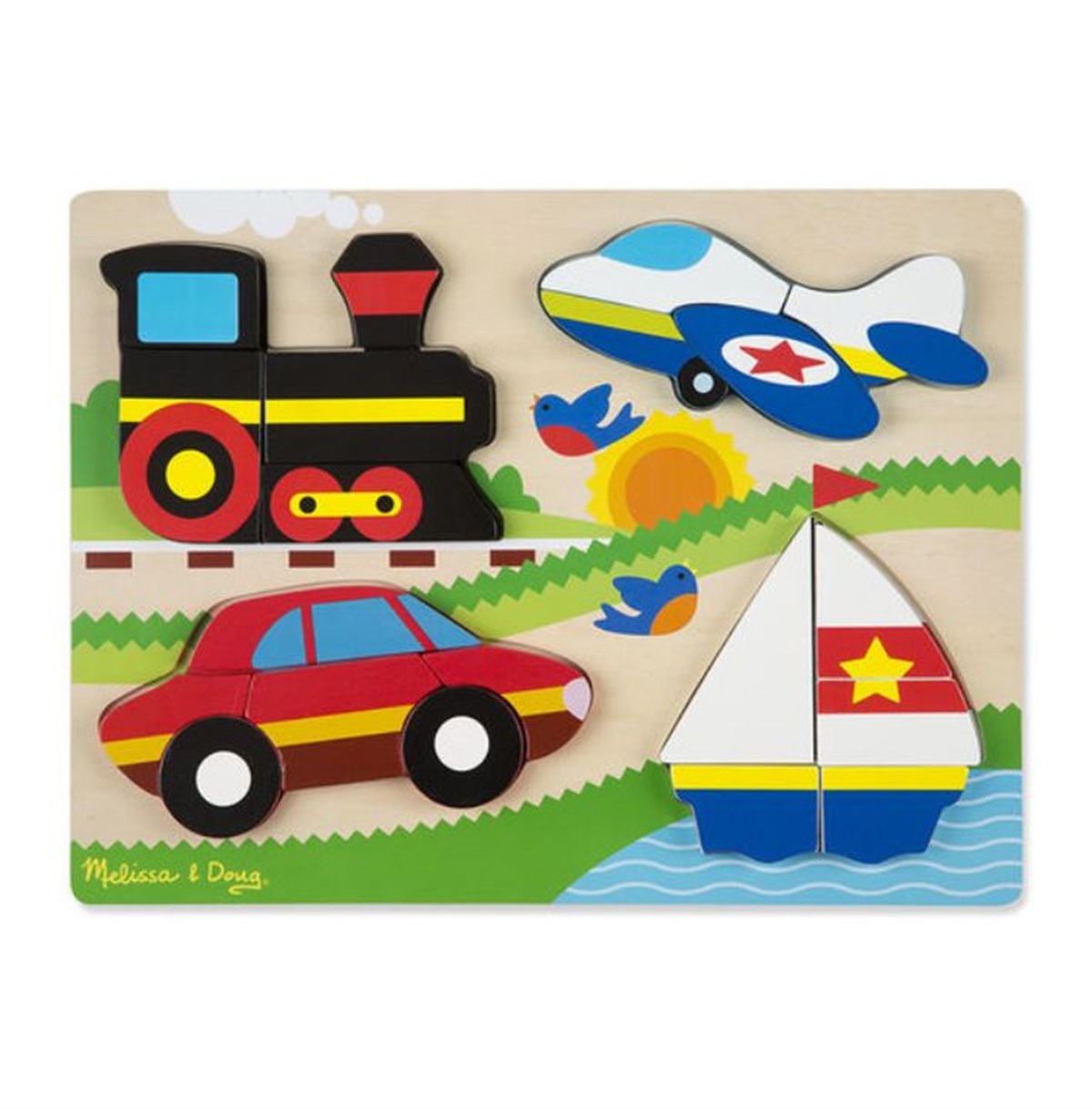 Melissa & Doug Ahşap Tombul Parçalı Yapboz- Araçlar
