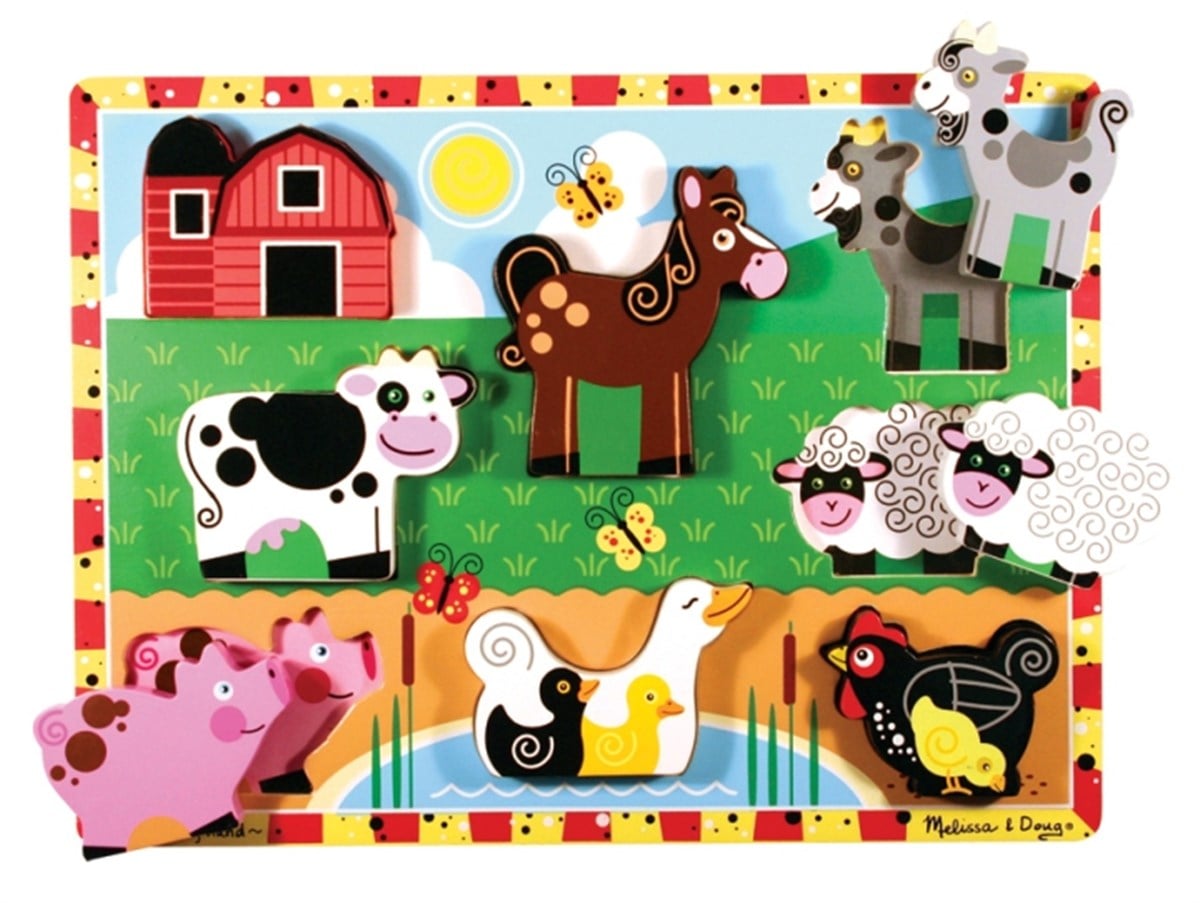 Melissa & Doug Ahşap Tombul Yapboz -Çiftlik