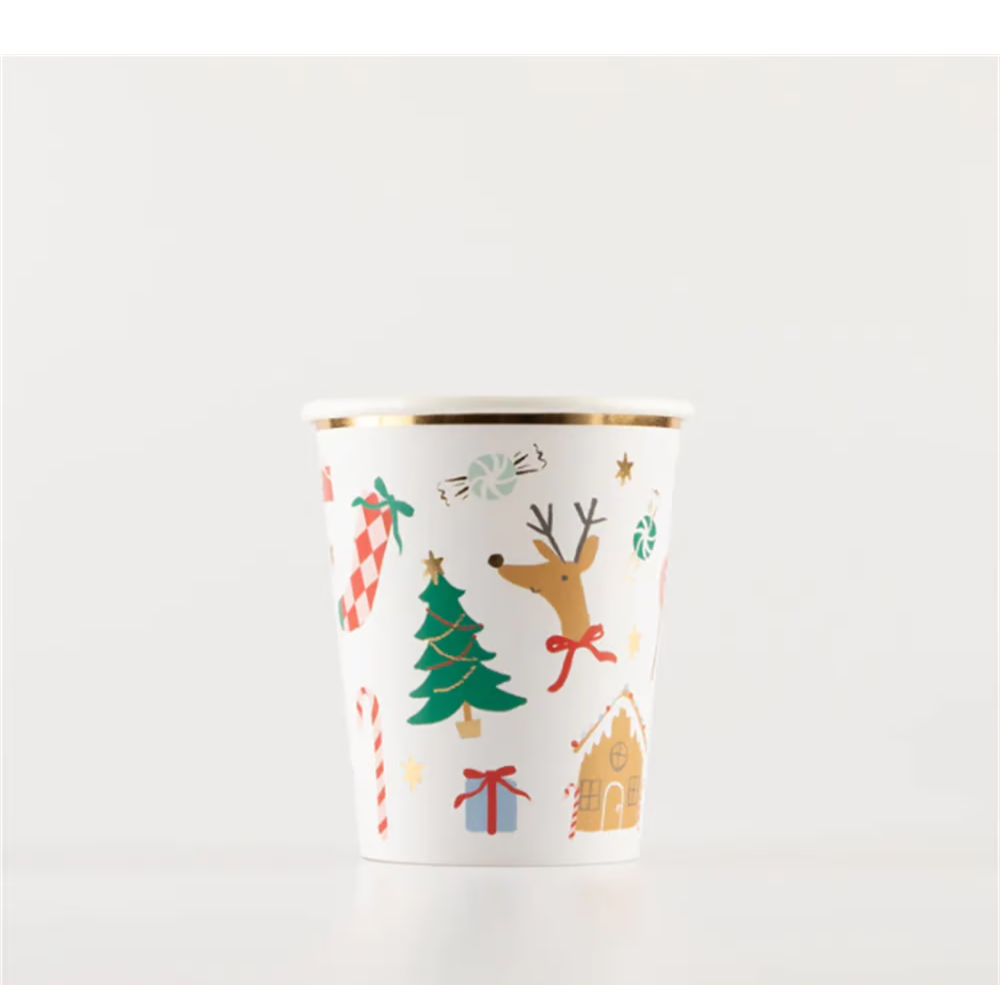 Meri Meri - Jolly Christmas Cups - Yeni Yıl Bardaklar (8'li)