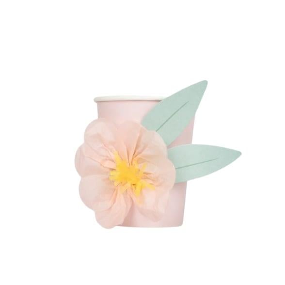 Meri Meri - Paper Flower Cups - Kağıt Çiçekli Bardaklar (x8)