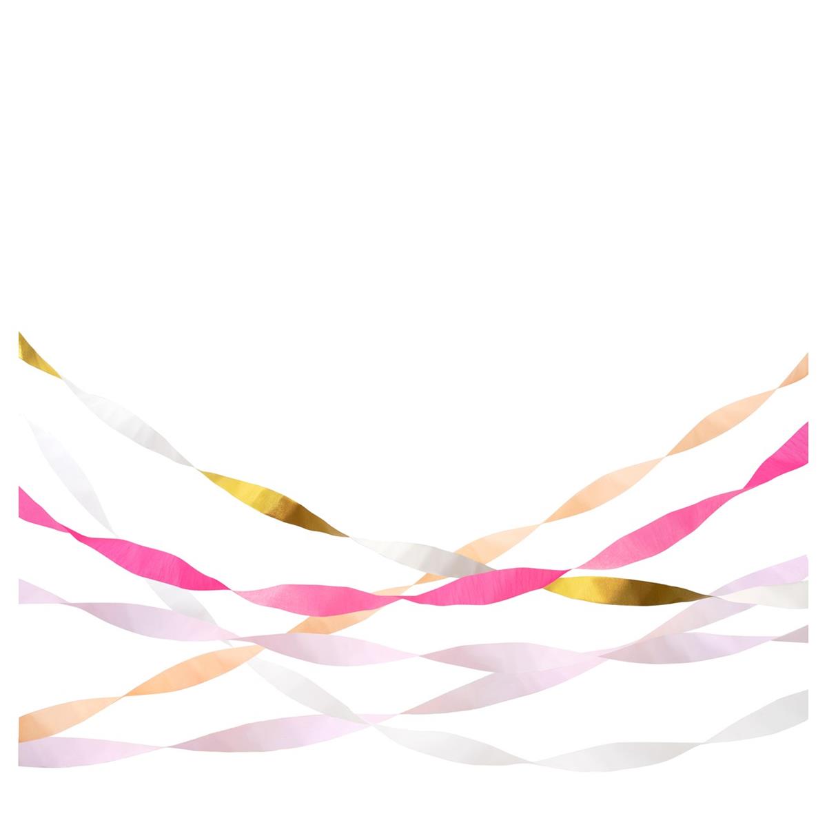 Meri Meri - Pink Crepe Paper Streamers - Pembe Kağıt Şeritler