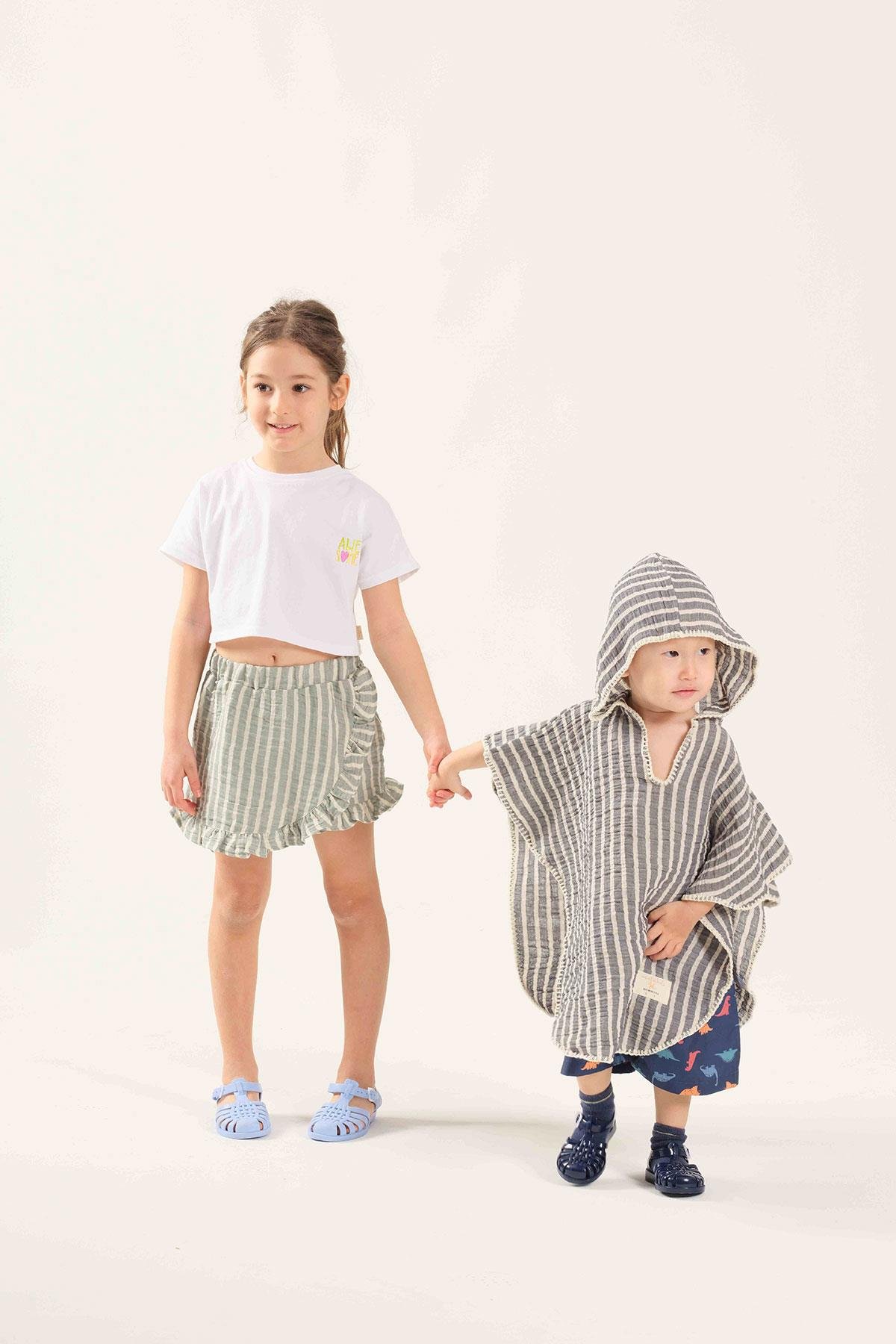 Miela Kids Awesome Nakışlı Crop T-shirt - Beyaz