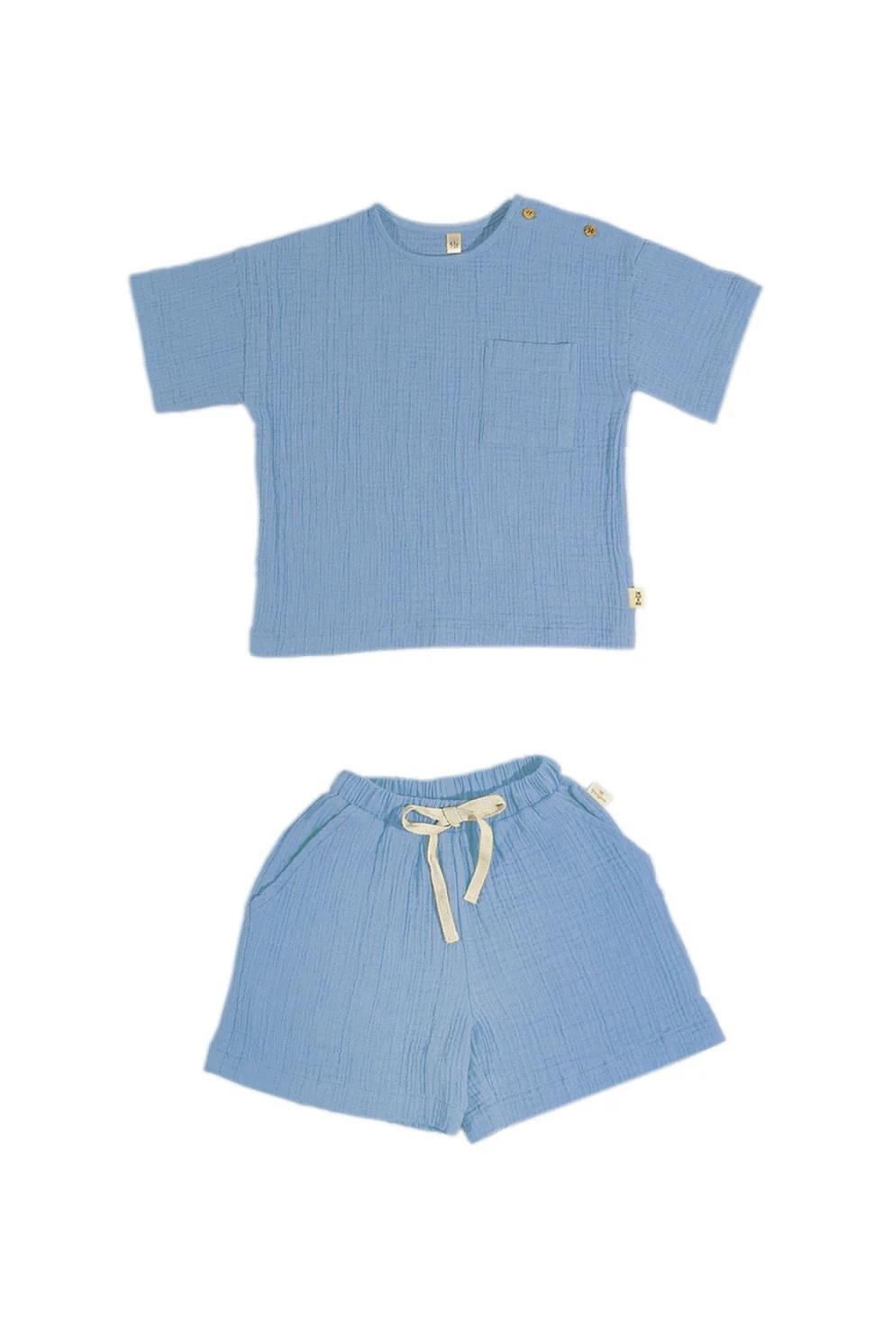 Miela Kids Comfy Müslin Set - Sky Blue - Mavi
