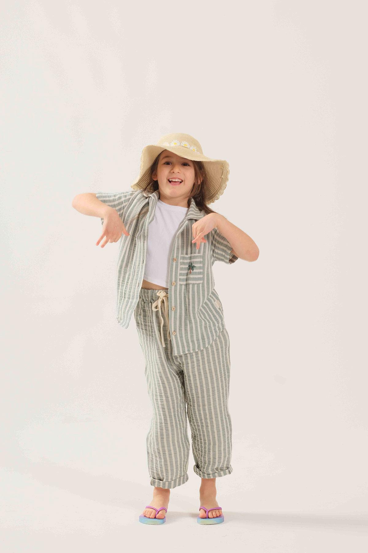 Miela Müslin Pantolon - Mint