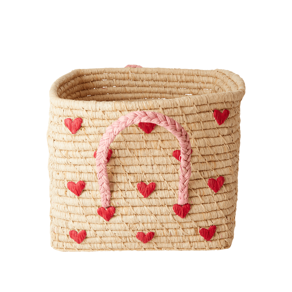 Riceteria Rafya Dekoratif Sepet - Hearts