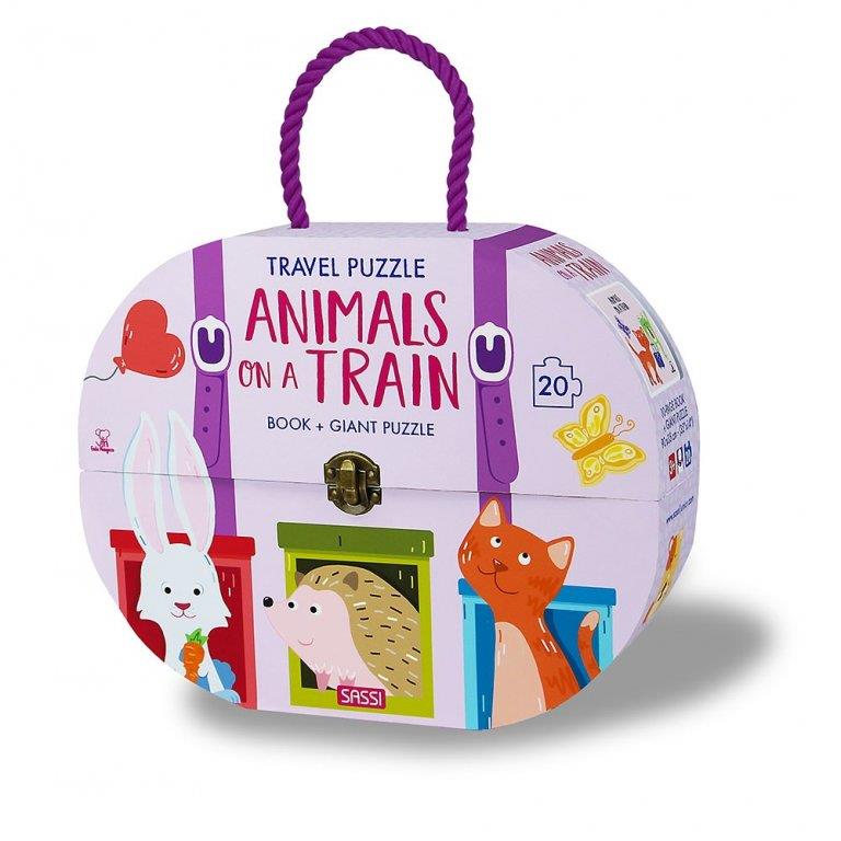 Sassi Travel Puzzle Animal on a Train Book and Giant Puzzle