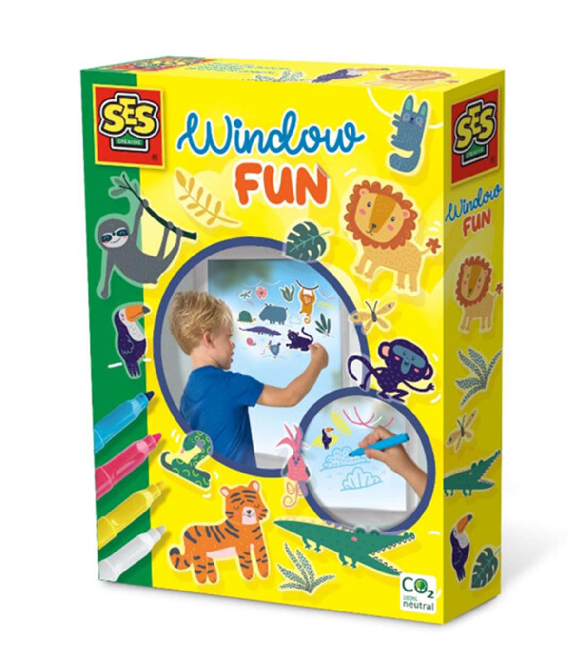 Ses Creative Tak Çıkar Pencere Sticker ve Kalem Seti - Jungle