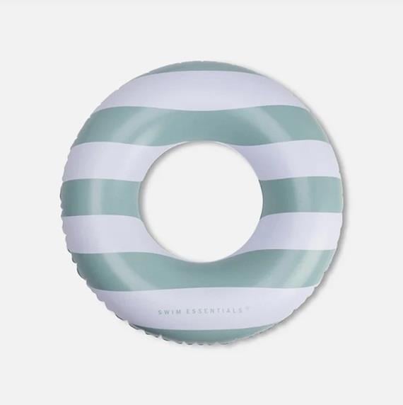 Swim Essentials Green White Striped Yüzme Simidi 90cm
