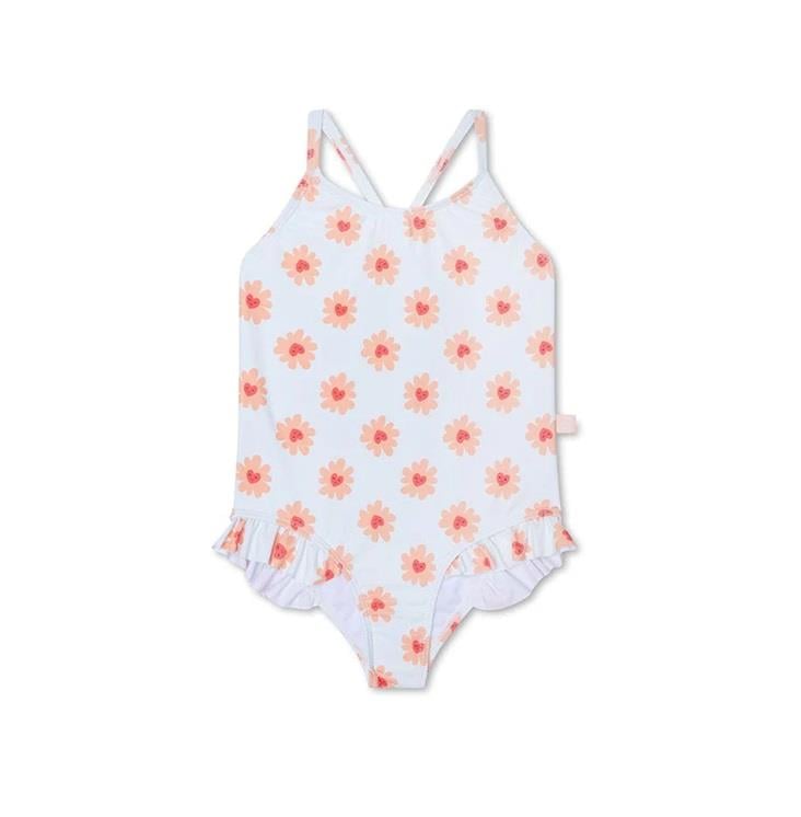 Swim Essentials UV Korumalı Önden Fermuarlı Mayo / Çiçek Kalp