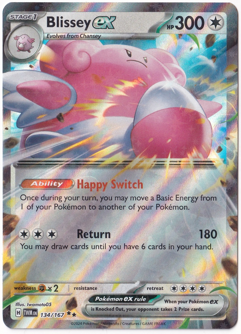 *** Özel Pokemon Kartları ***Blissey ex #134 - Pokemon Twilight Masquerade - Pokemon Kartı (Mint)