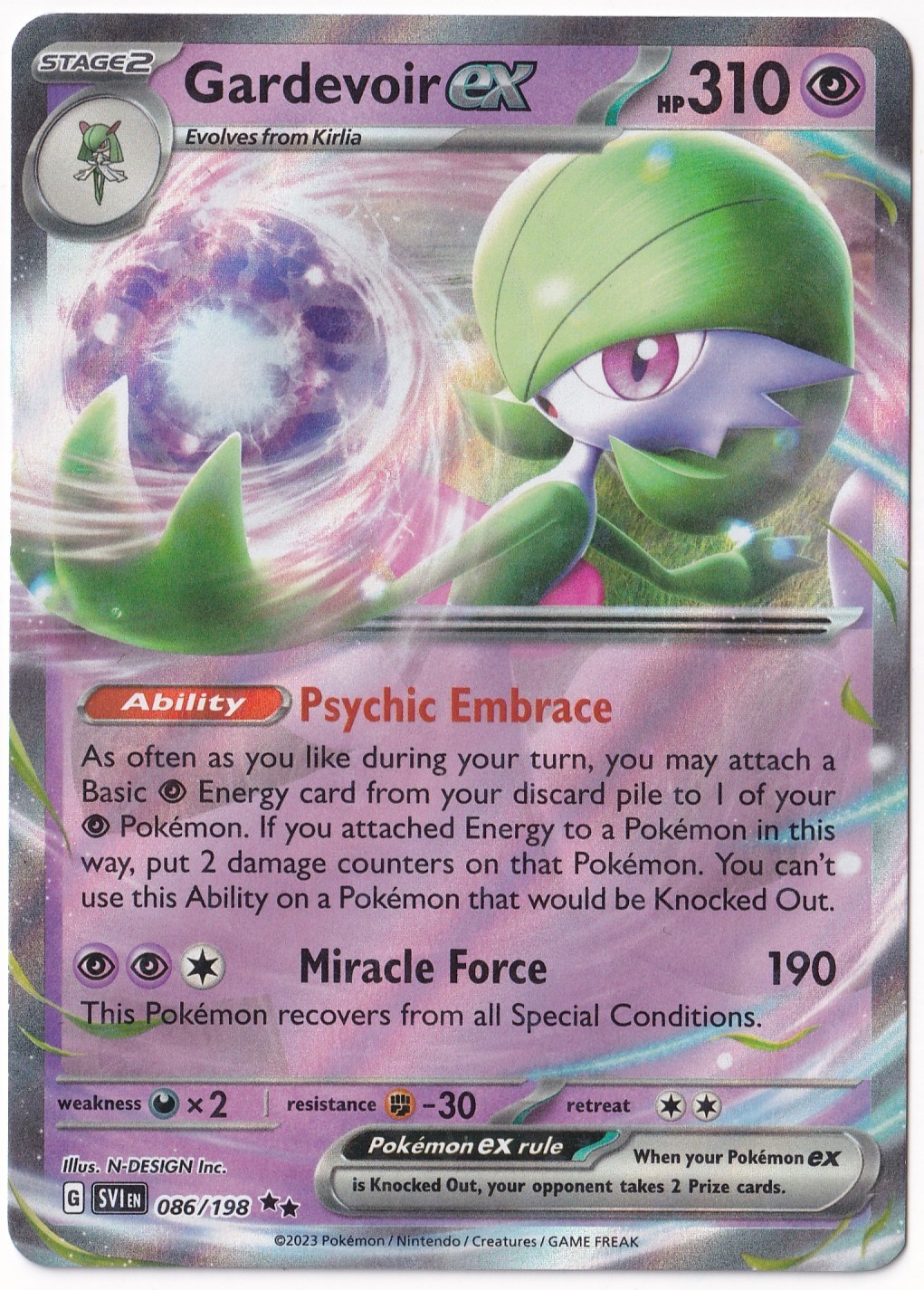 *** Özel Pokemon Kartları ***Gardevoir ex #86 - Pokemon Scarlet & Violet - Pokemon Kartı (Mint)