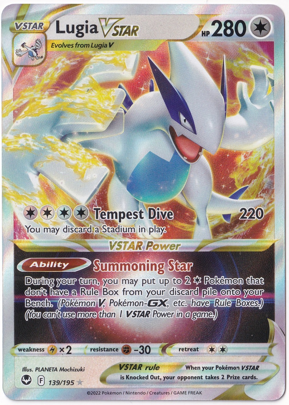 *** Özel Pokemon Kartları ***Lugia VSTAR #139 - Pokemon Silver Tempest - Pokemon Kartı (Mint)