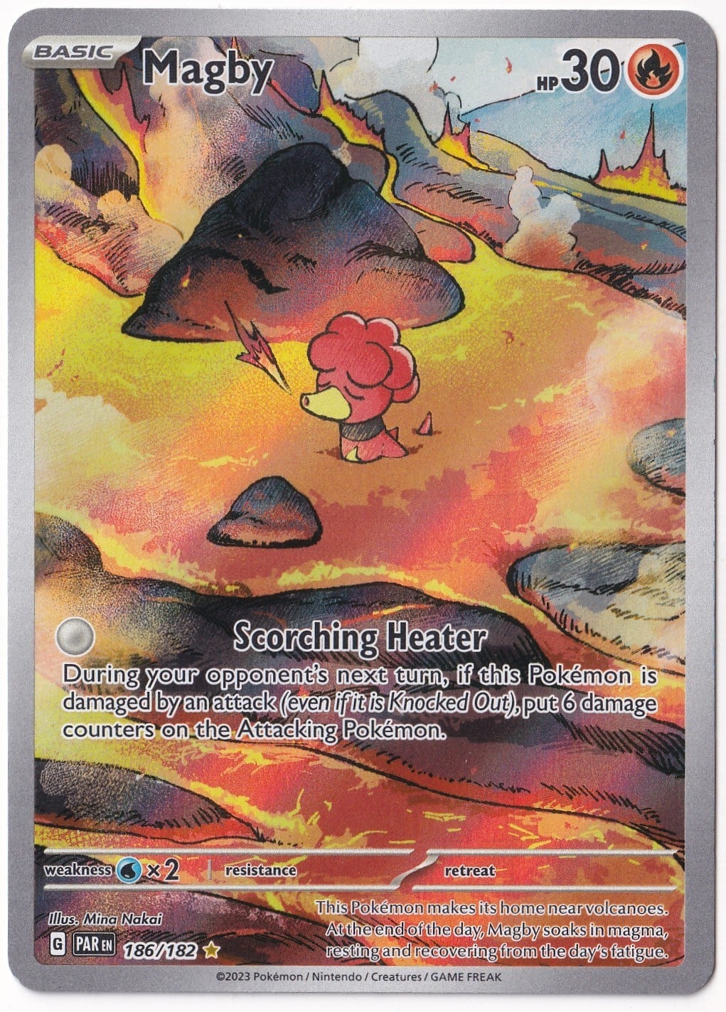 *** Özel Pokemon Kartları ***Magby #186 - Pokemon Paradox Rift - Pokemon Kartı (Mint)