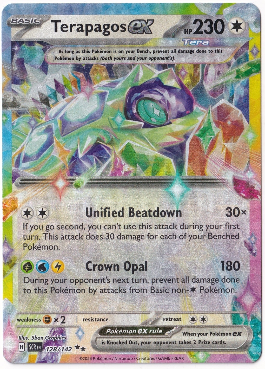*** Özel Pokemon Kartları ***Terapagos ex #128 - Pokemon Stellar Crown - Pokemon Kartı (Mint)