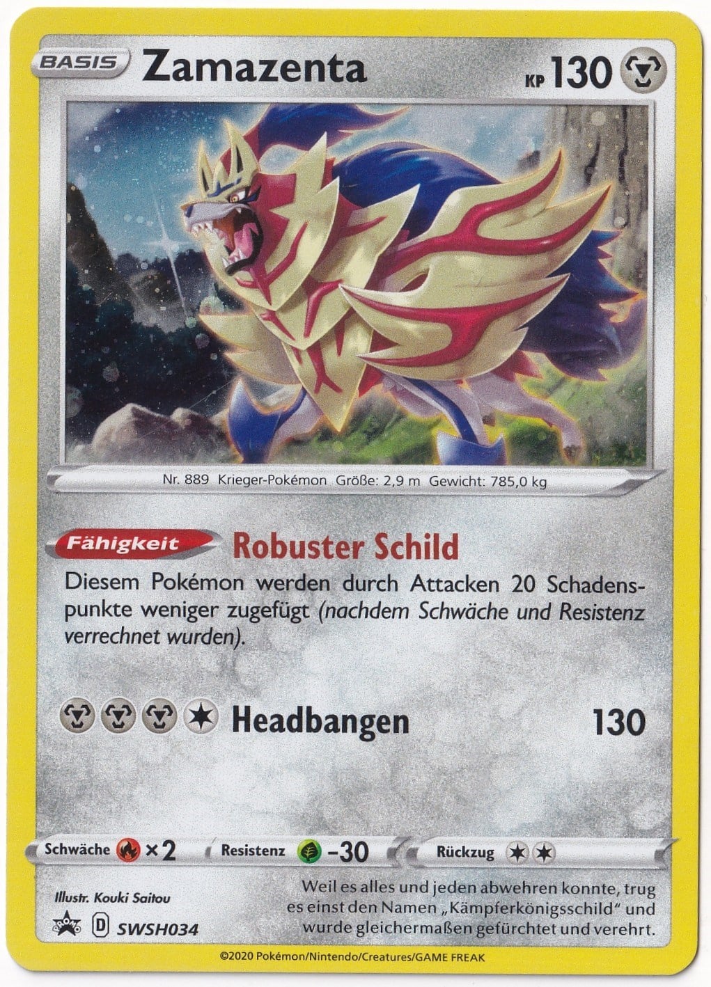 *** Özel Pokemon Kartları ***Zamazenta #SWSH034 - Pokemon Almanca Promo - Pokemon Kartı (Mint)