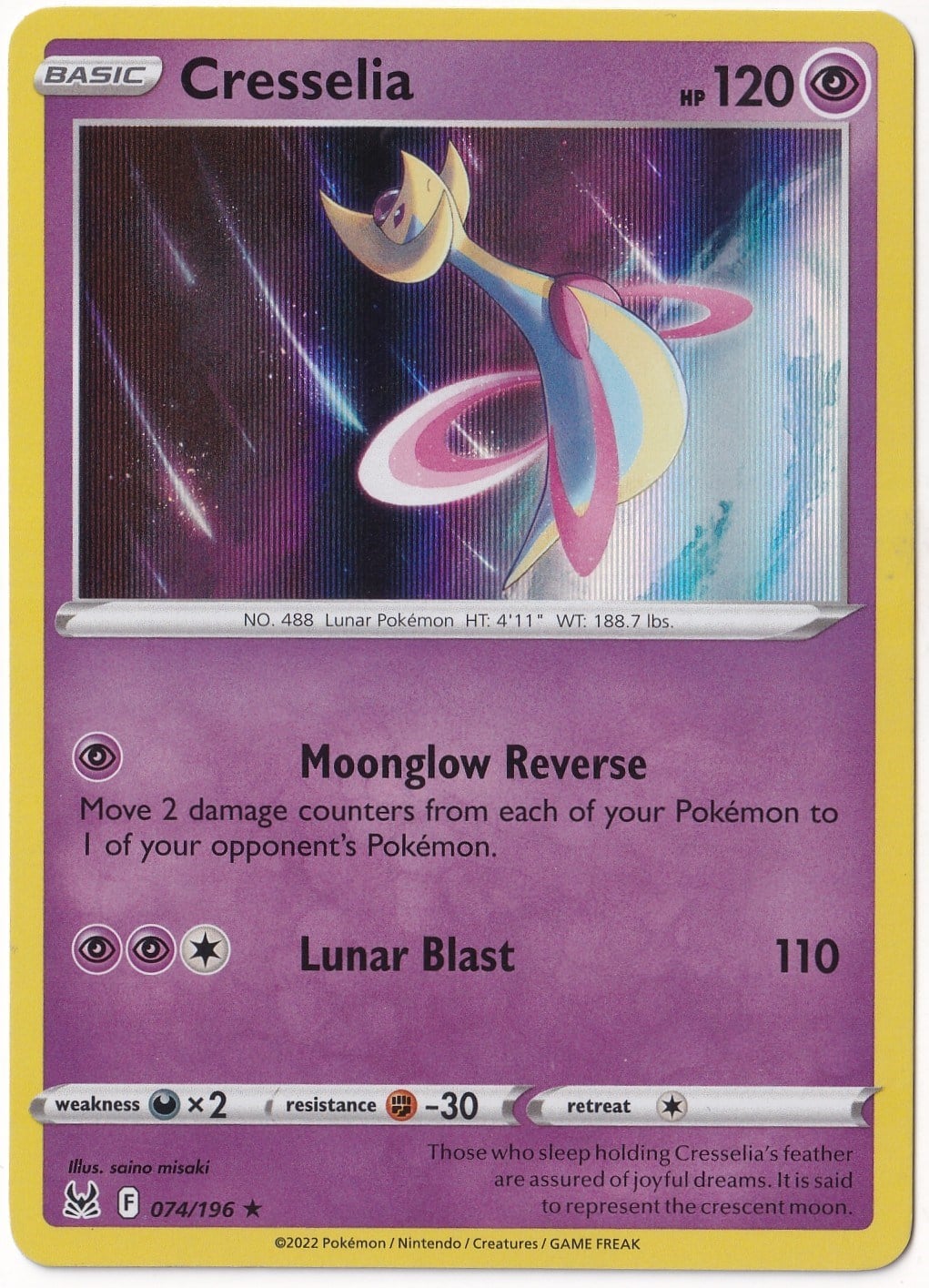 # Premium Kartlar #Cresselia [Holo] #74 - Pokemon Lost Origin - Pokemon Kartı (Mint)