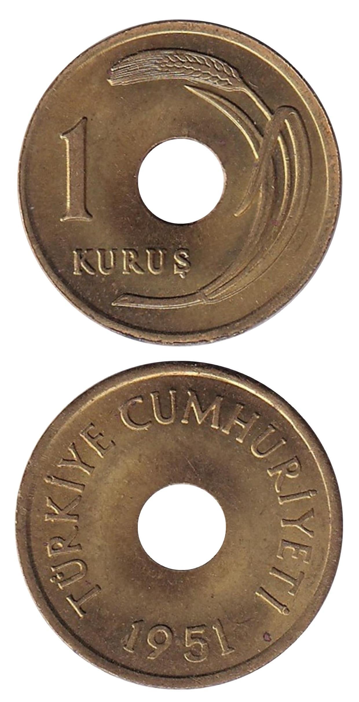 1 Kuruş (1951) ÇİL Eski Madeni Para