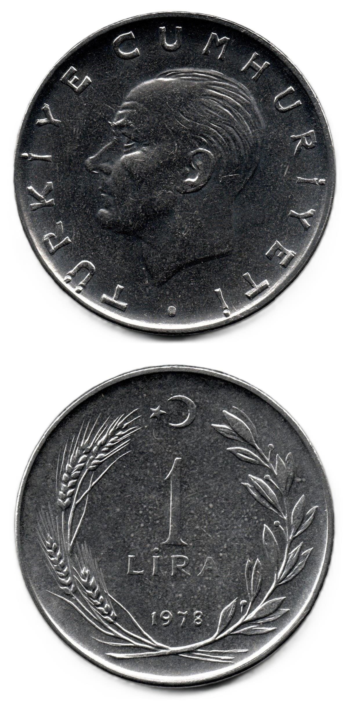 1958-1980 Dönemi Madeni ParalarıTürkiye, 1 Lira (1978) ÇİL Eski Madeni Para