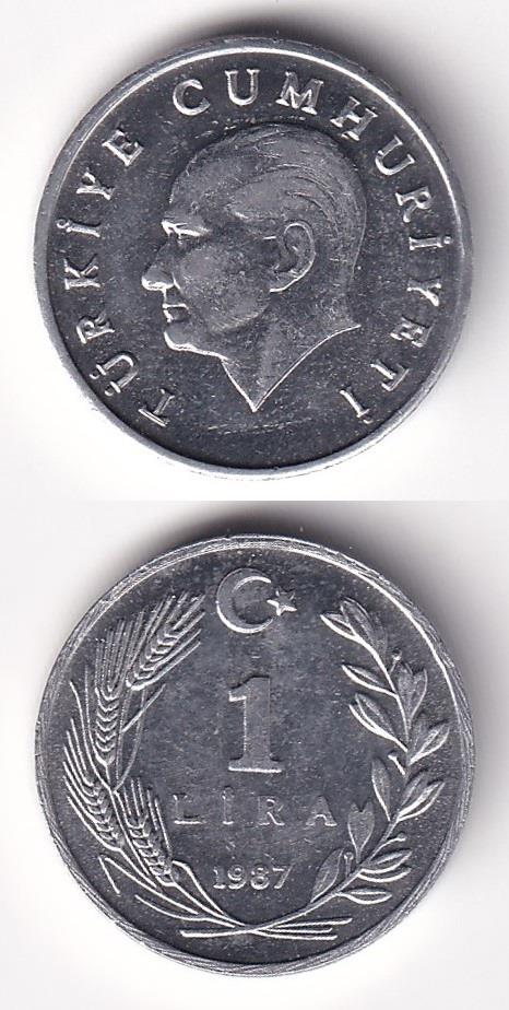 1981-2004 Dönemi Madeni Paraları1 Lira (1987) ÇİL Eski Madeni Para
