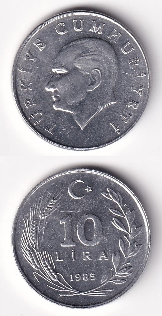 1981-2004 Dönemi Madeni Paraları10 Lira (1985) ÇİL Eski Madeni Para