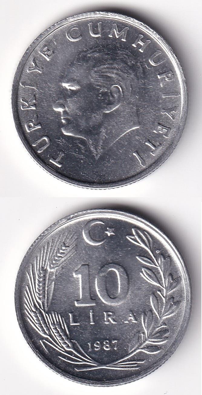 1981-2004 Dönemi Madeni Paraları10 Lira (1987) ÇİL Eski Madeni Para