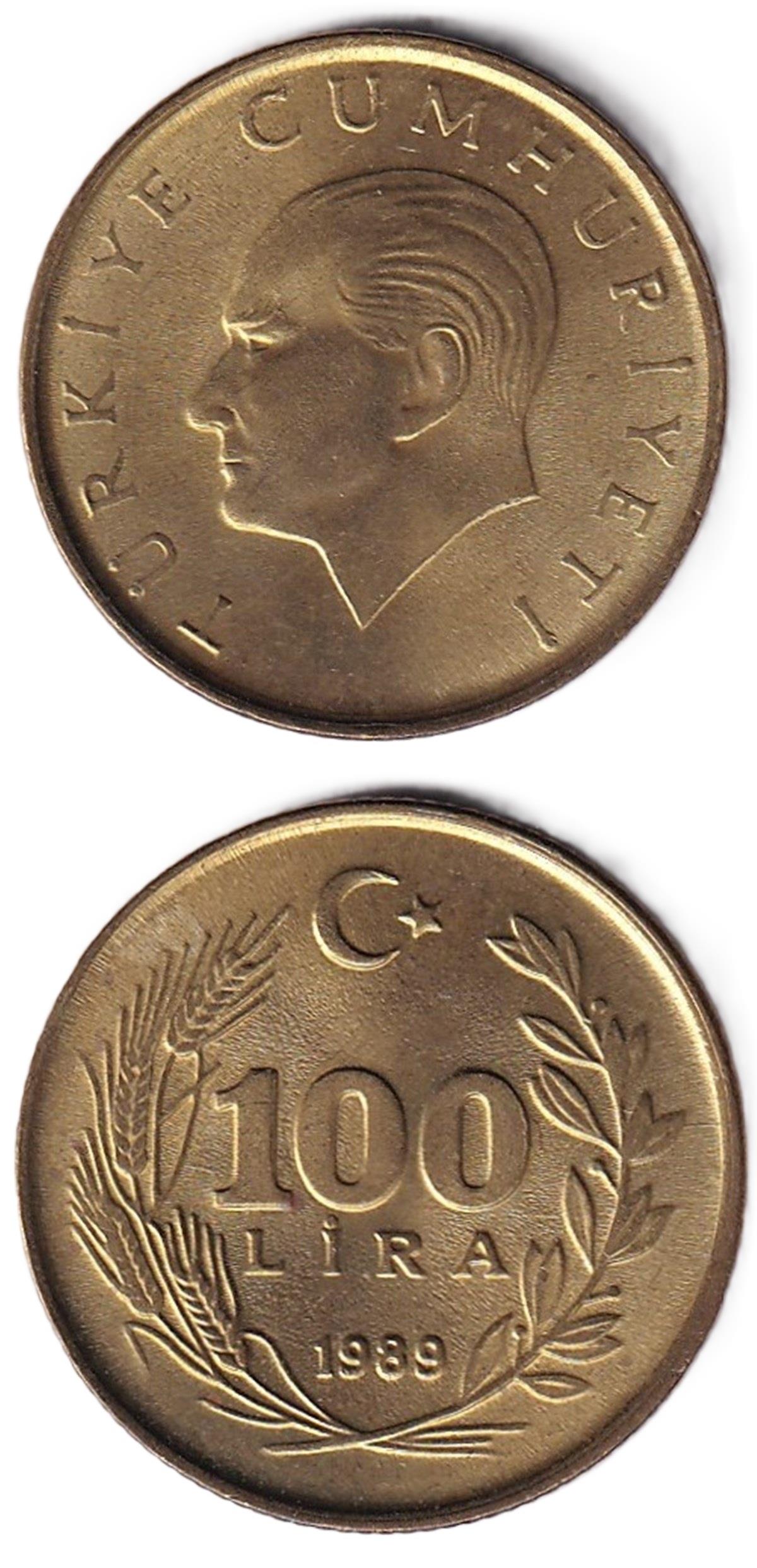 1981-2004 Dönemi Madeni Paraları100 Lira (1989) ÇİL Eski Madeni Para