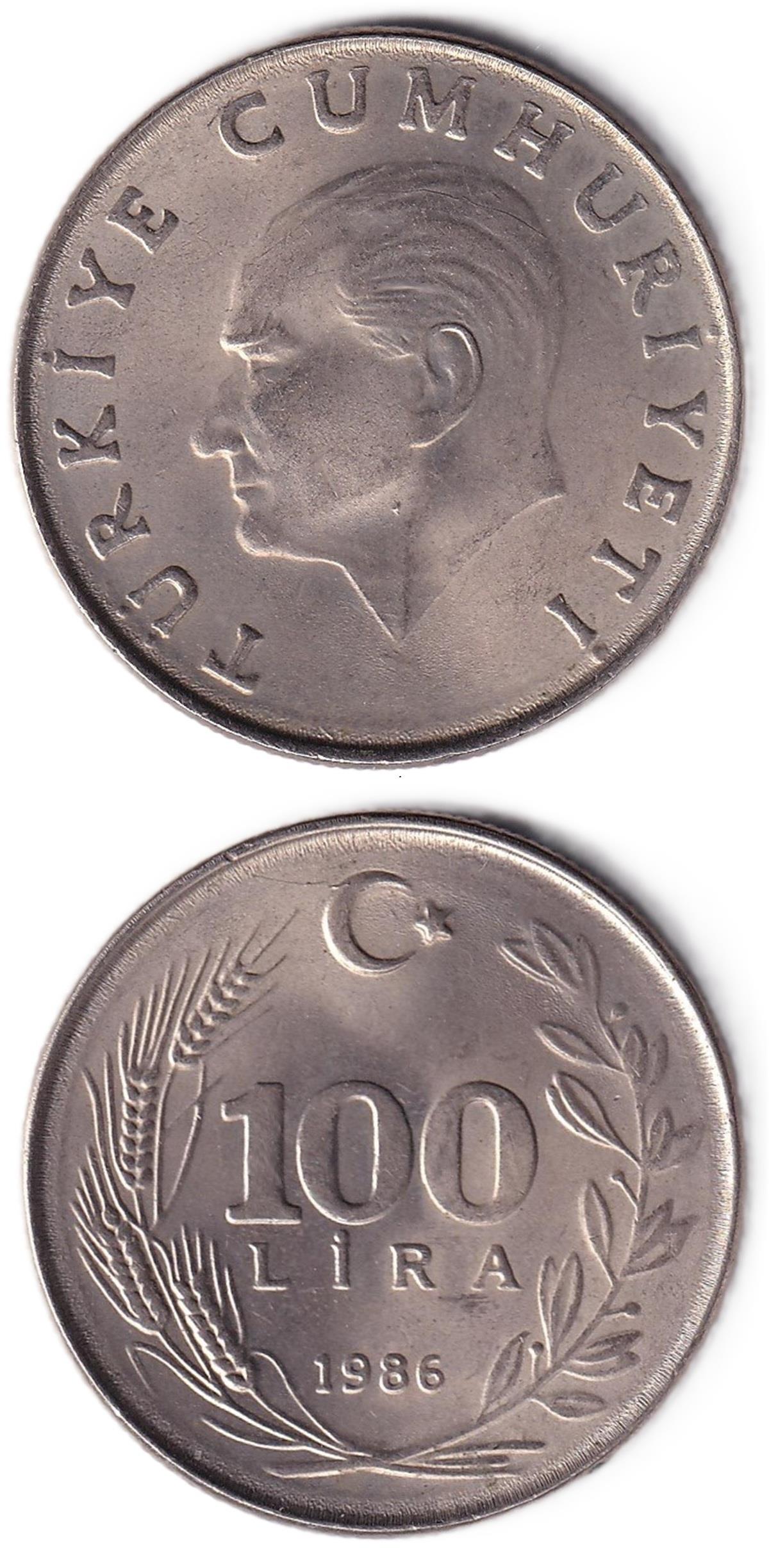 1981-2004 Dönemi Madeni Paraları100 Lira (1986) ÇİL Eski Madeni Para