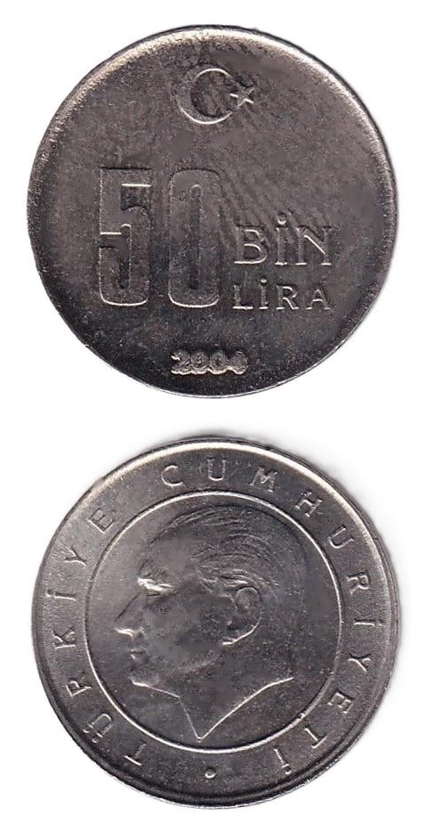1981-2004 Dönemi Madeni Paraları50.000 Lira (2004) ÇİL Eski Madeni Para