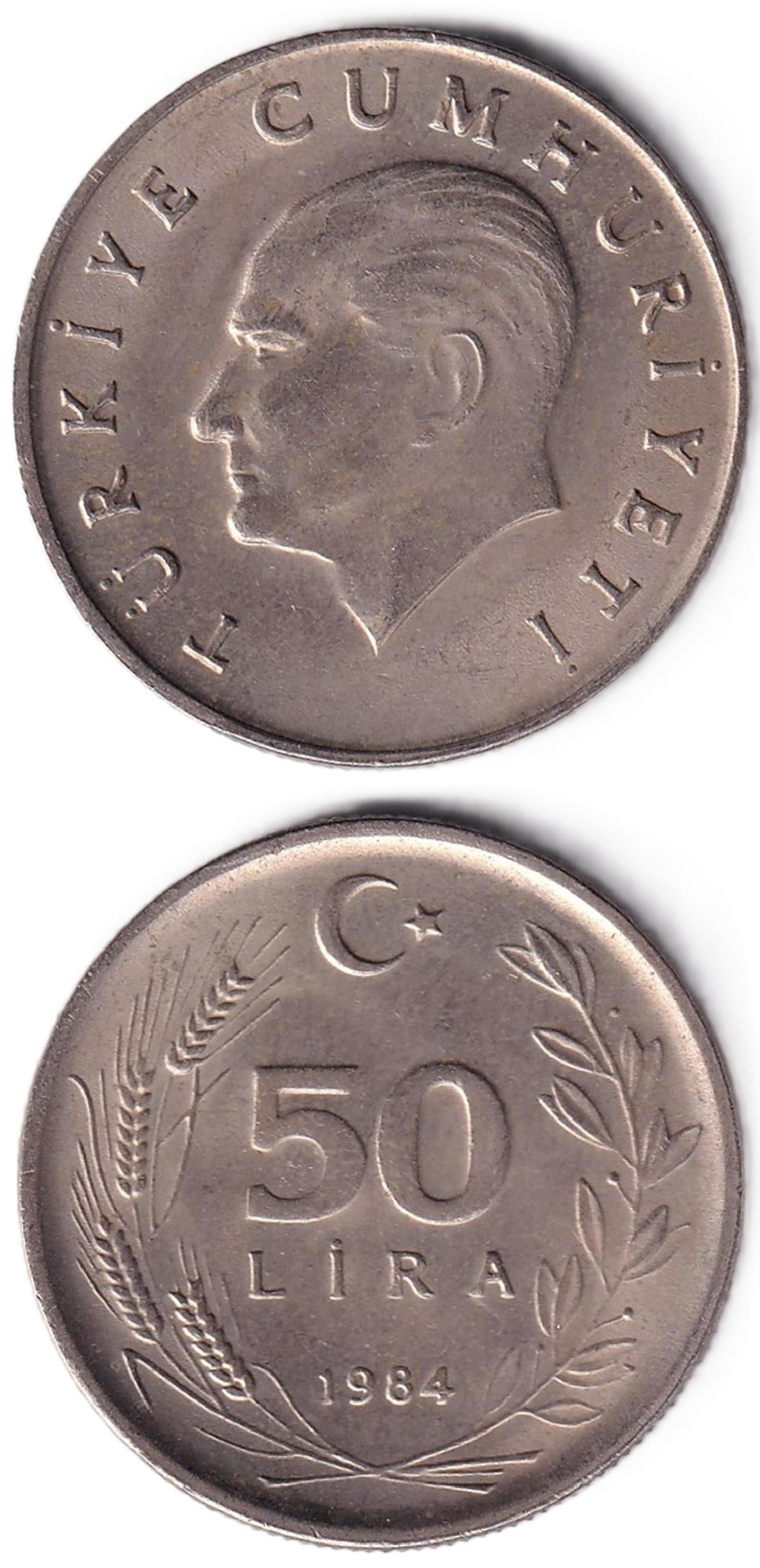 1981-2004 Dönemi Madeni Paraları50 Lira (1984) ÇİL Eski Madeni Para