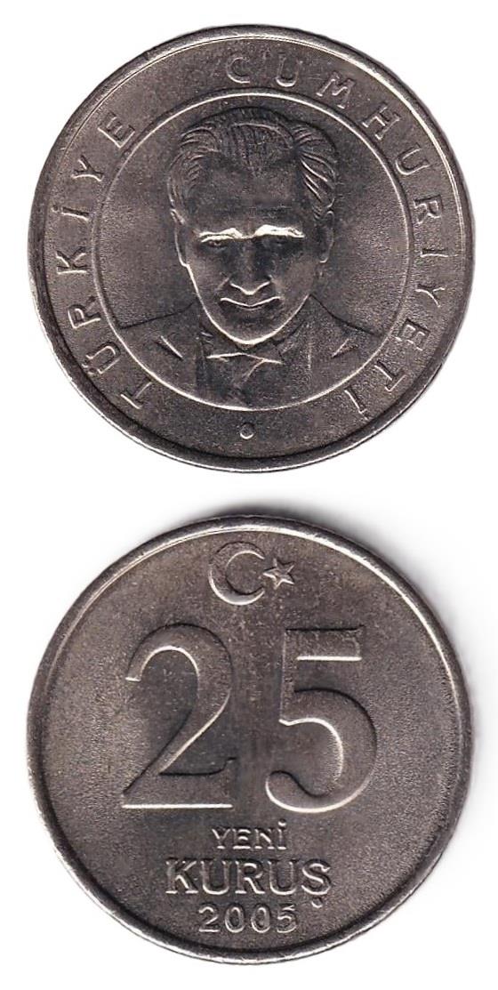 2005 ve Sonrası Dönem Madeni Paraları25 Yeni Kuruş (2005) ÇİL Eski Madeni Para