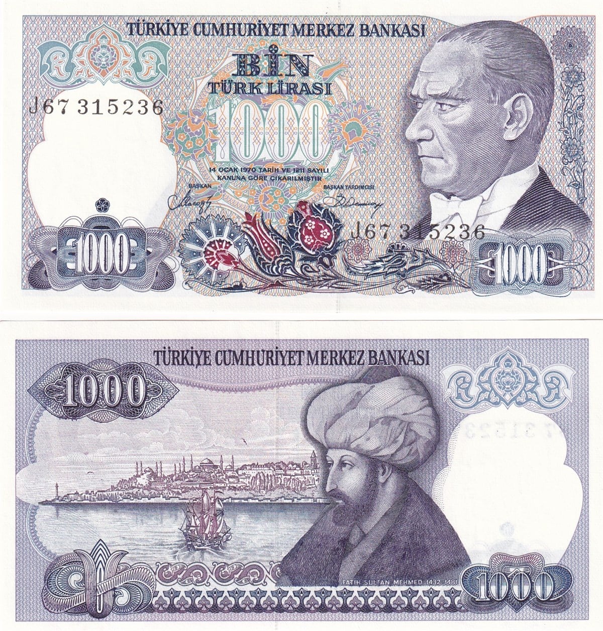 7. Emisyon7. Emisyon 2. Tertip 1.000 Türk Lirası