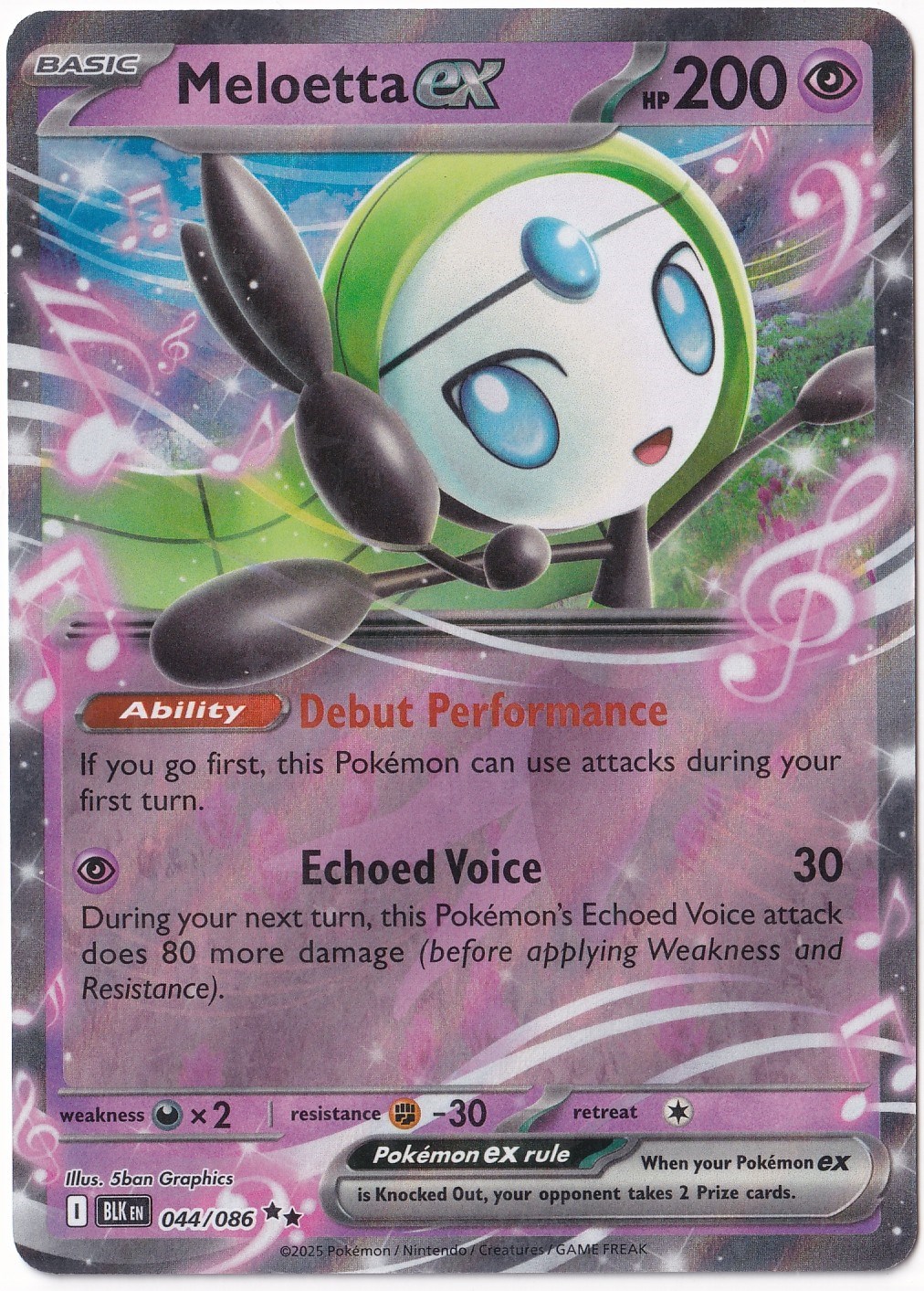 Black BoltMeloetta ex #44 - Pokemon Black Bolt - Pokemon Kartı (Mint)