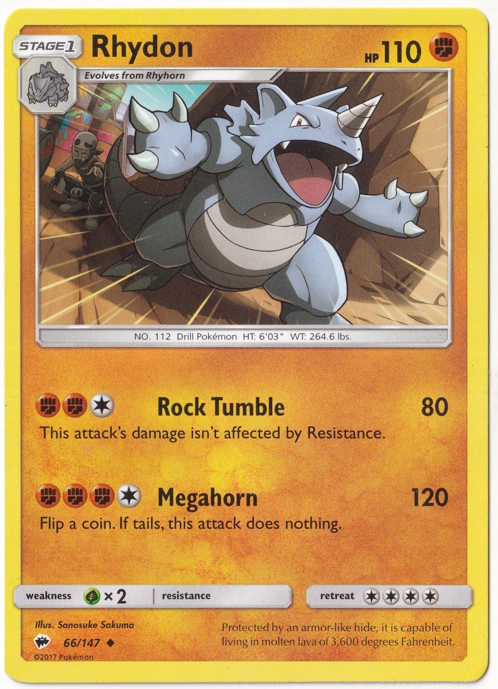 Burning ShadowsRhydon #66 - Pokemon Burning Shadows - Pokemon Kartı (Mint)