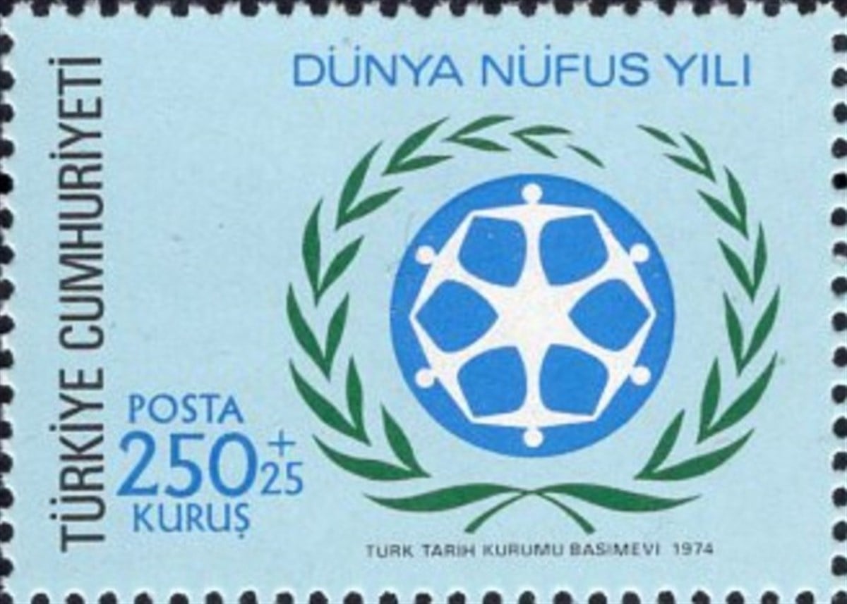 Damgasız Tüm Seri Pul Koleksiyonu1974 DÜNYA NÜFUS YILI Pul